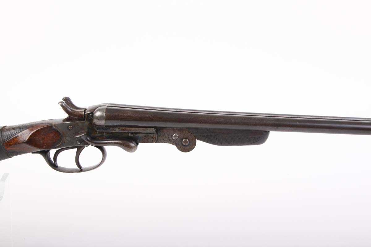 Ⓕ (S2) .410 Belgian double hammer gun, 28 ins barrels with 65mm chambers, folding sidelever - Image 3 of 7