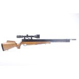 Ⓕ (S1) .22 Air Arms S410 Xtra FAC PCP air rifle, bolt action, mounted 4-12x50 Hawke scope, pistol