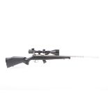 Ⓕ (S1) .22 CZ 452-2E bolt action rifle, 17 ins screw cut stainless steel barrel (alloy moderator