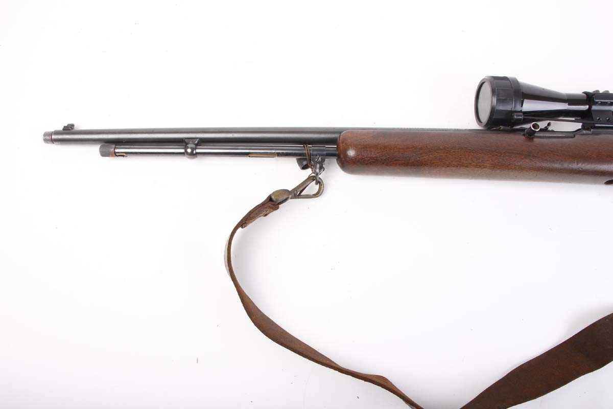 Ⓕ (S1) .22 Winchester Model 77 semi automatic rifle, 22 ins threaded barrel, open sights, tube - Image 8 of 8