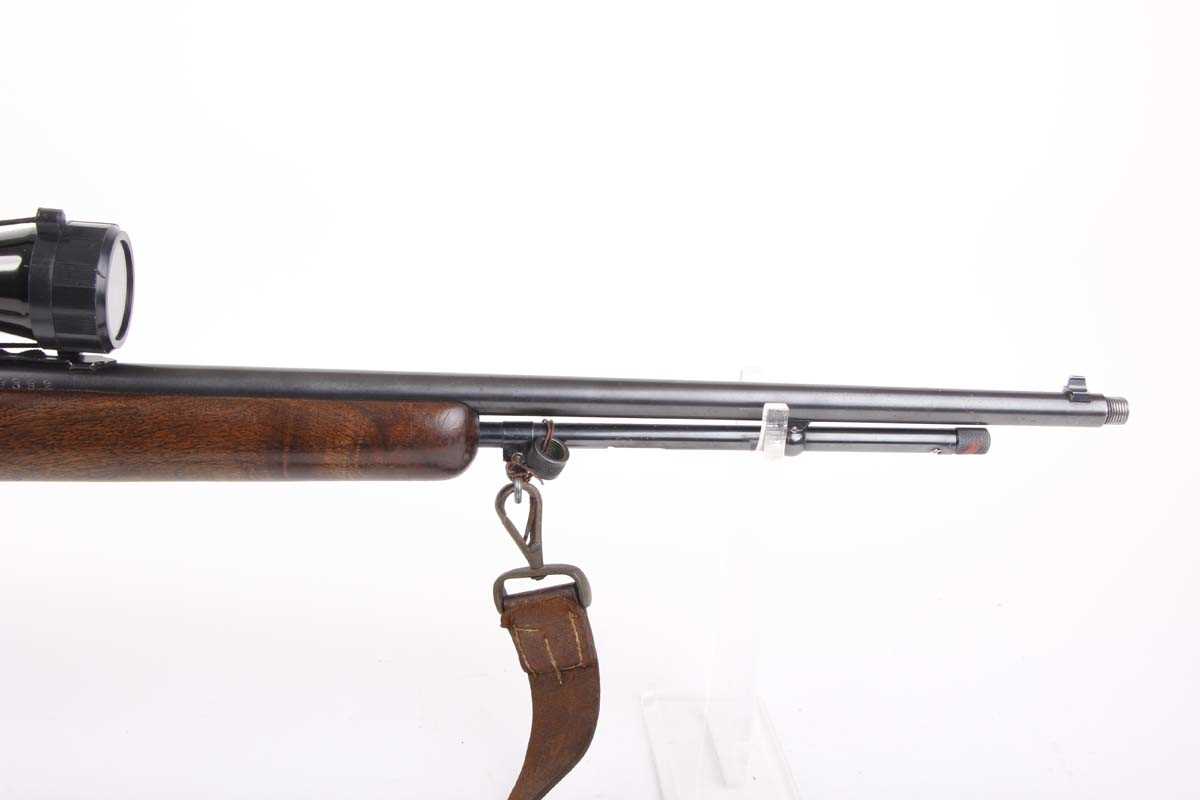 Ⓕ (S1) .22 Winchester Model 77 semi automatic rifle, 22 ins threaded barrel, open sights, tube - Image 4 of 8