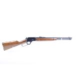 Ⓕ (S1) .38/.357 Marlin lever action carbine, 18 ins round barrel with open sights, tube magazine,