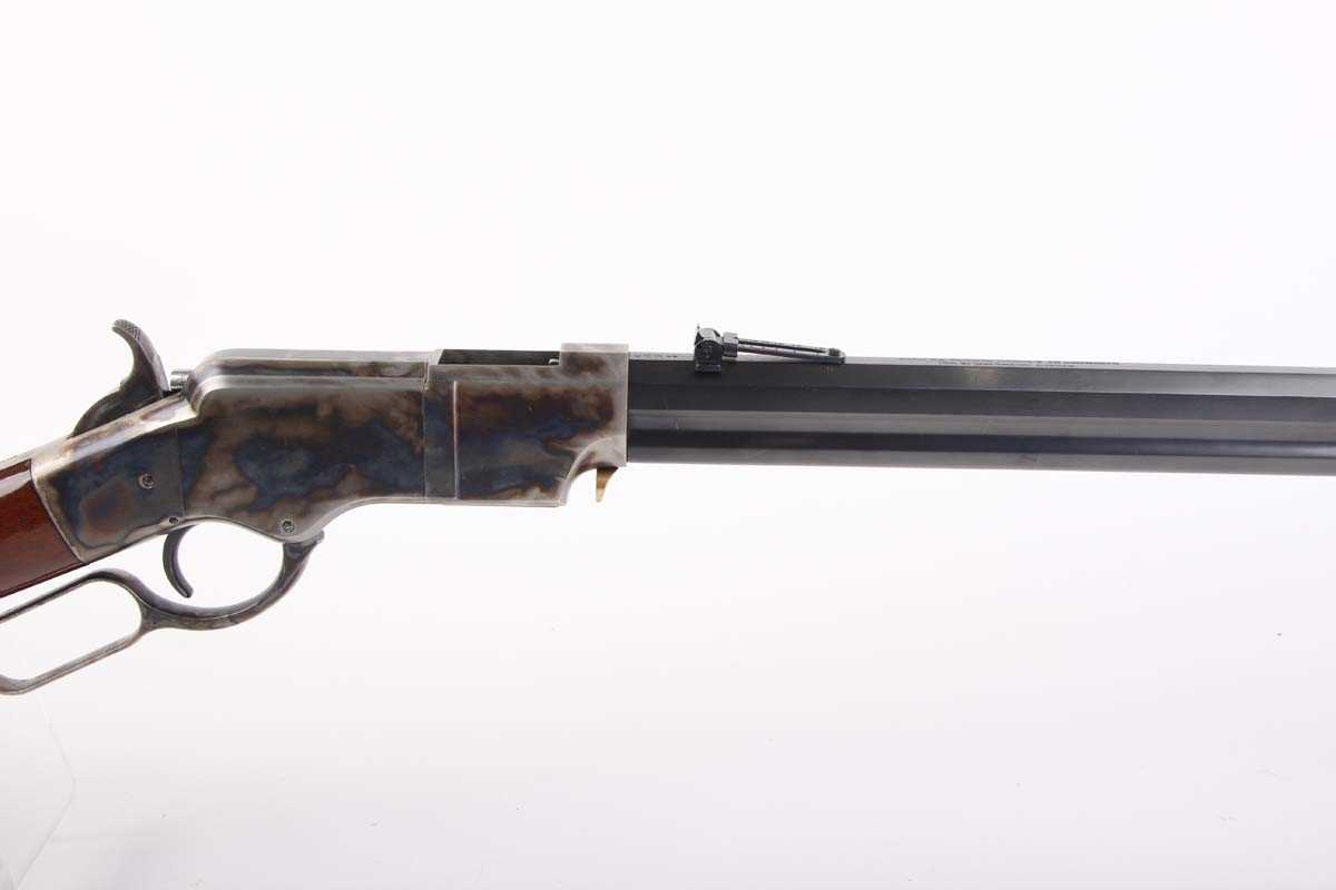 Ⓕ (S1) .44-40 Uberti Model 1860 Henry lever action rifle, 24 ins octagonal barrel with blade and - Image 4 of 8