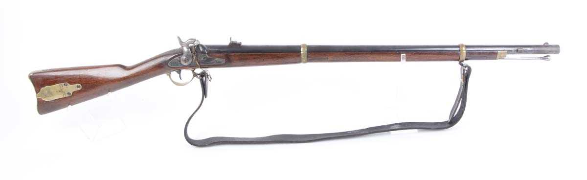 Ⓕ (S2) .58 Zoli Percussion Black Powder Musket, 33 ins full stocked two band barrel with bayonet