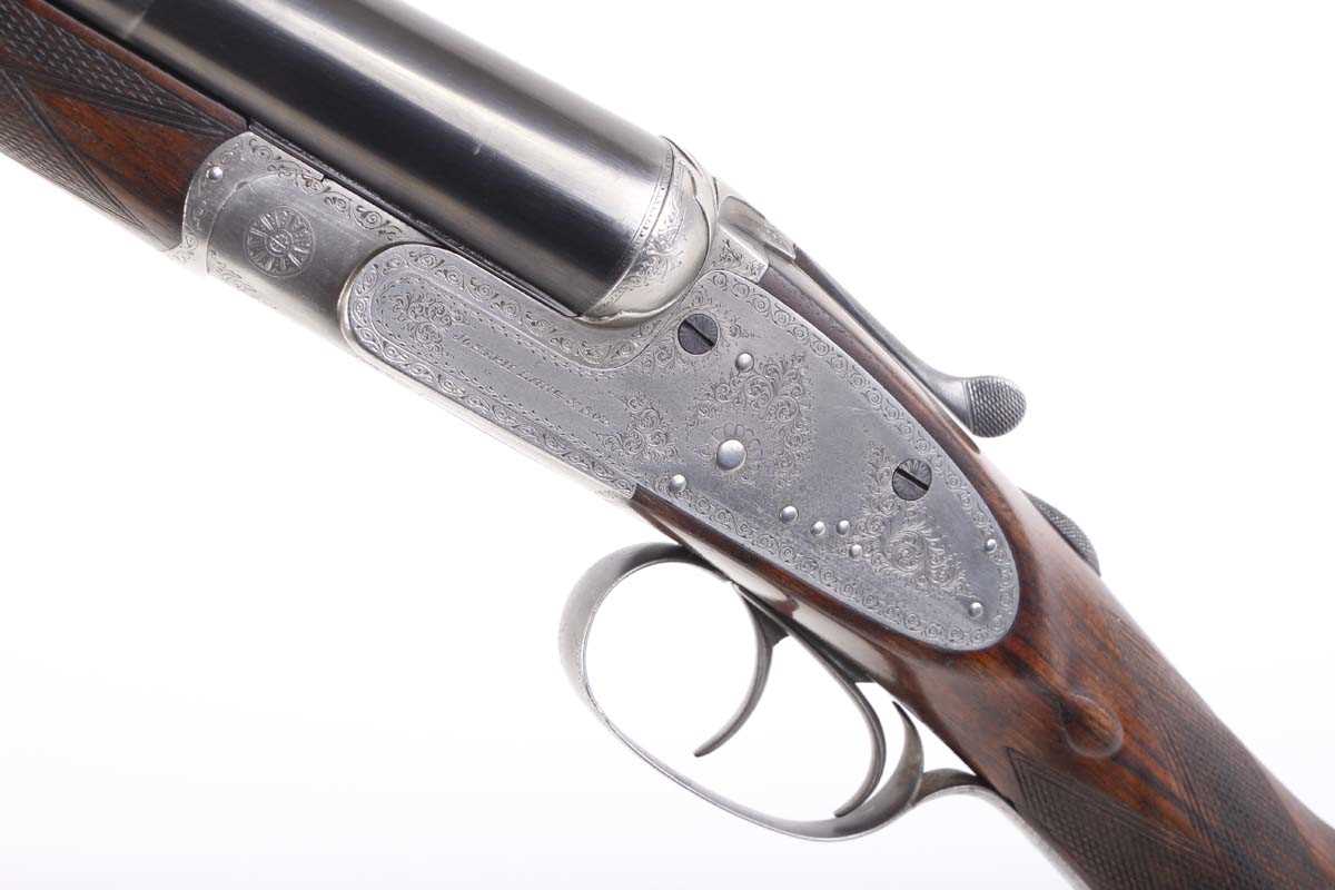 Ⓕ (S2) 12 bore sidelock ejector by Joseph Lang & Son c.1906/7, 28 ins sleeved barrels, ¼ & ½, the - Image 7 of 24