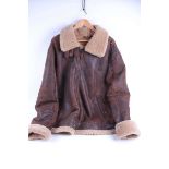 Leather and sheepskin jacket, size 42 by David Moore Classics, 'real shearling'no tears, zip