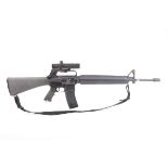 Ⓕ (S1) .22 Southern Gun Co. AR-15 semi automatic rifle with Olympic Arms hi-capacity magazine, 4 x