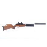 Ⓕ (S1) .22 Theoben Rapid 7 pre-charged multi-shot FAC air rifle, barrel with fitted moderator, 12