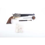 Ⓕ (S1) .44 Italian percussion single shot in-line target pistol, 6½ ins octagonal barrel with