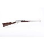 Ⓕ (S1) .45 (Colt) Rossi lever action rifle, 19½ ins stainless steel round barrel with open sights,