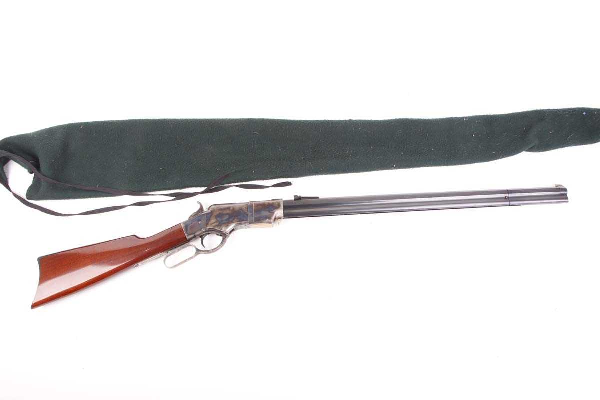 Ⓕ (S1) .44-40 Uberti Model 1860 Henry lever action rifle, 24 ins octagonal barrel with blade and