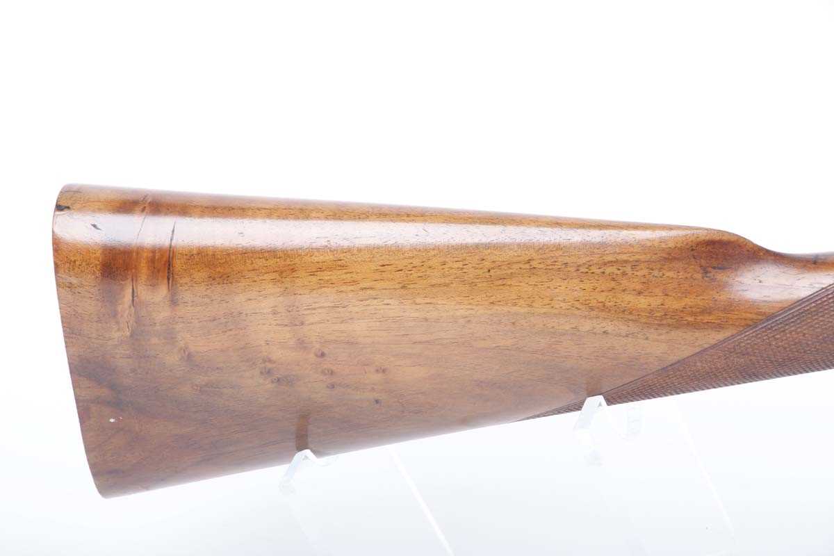 Ⓕ (S2) 12 bore double hammer gun by J. H. Crane, 29½ ins brown damascus barrels (reproofed, - Image 3 of 9