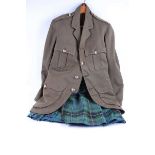 Scottish Borderers officer's tunic, and kilt by W. Jardine & Sons Ltd.Jacket 19in pit to pit, back