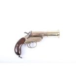 Ⓕ (S1) 1 ins flare pistol by Webley & Scott, brass barrel with flared muzzle, brass frame with