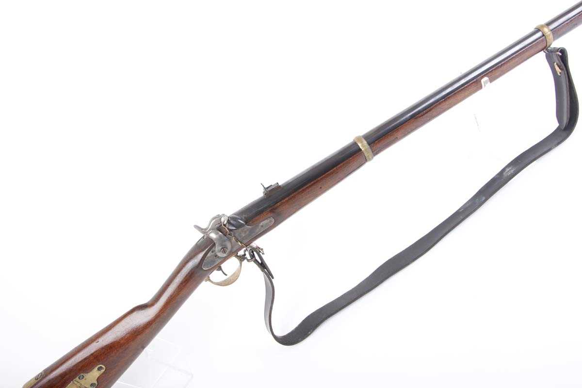 Ⓕ (S2) .58 Zoli Percussion Black Powder Musket, 33 ins full stocked two band barrel with bayonet - Image 6 of 9