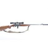 Ⓕ (S1) .22 Anschutz 525 semi automatic rifle, 23 ins threaded barrel (moderator available), 10-