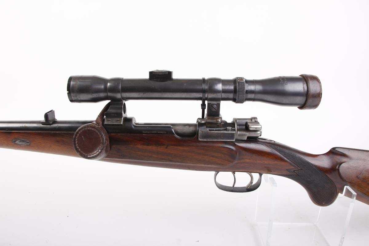 Ⓕ (S1) 8x57mm Mauser bolt action rifle, internal magazine, 25 ins sighted barrel, double set - Image 7 of 9