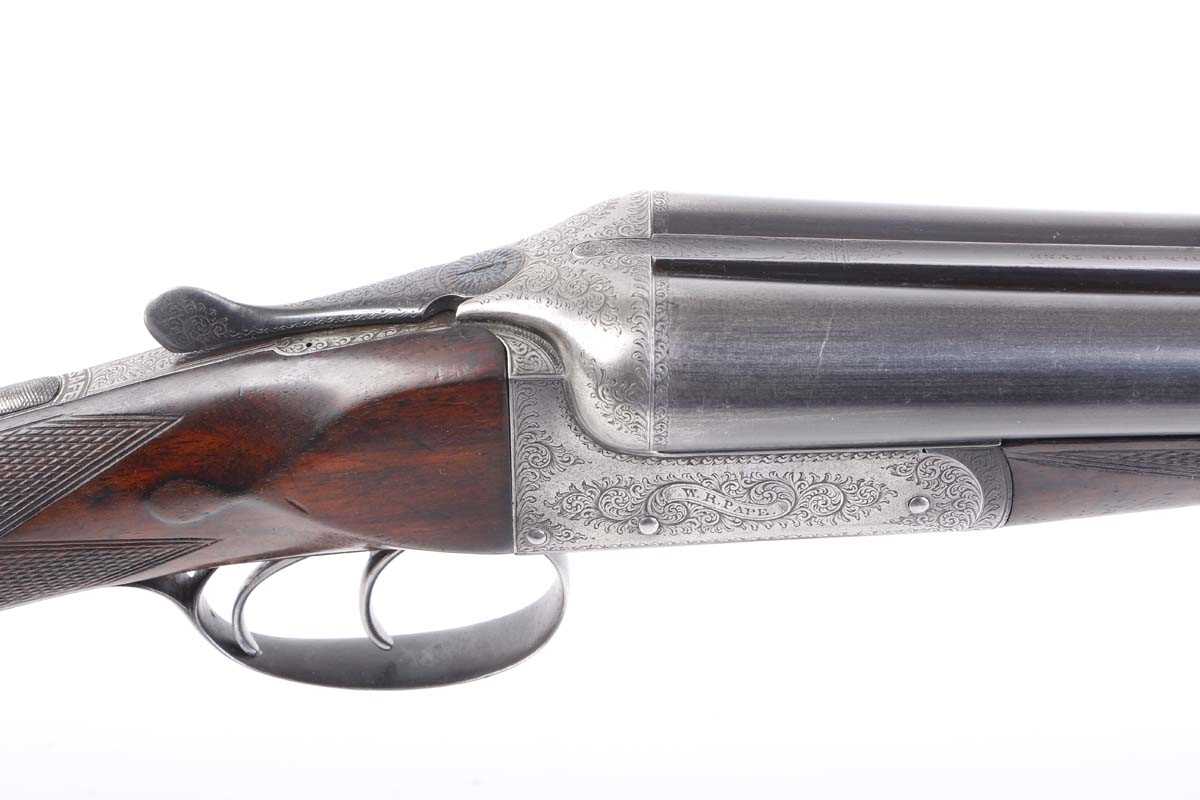 Ⓕ (S2) 12 bore boxlock ejector by W. R. Pape, 30 ins barrels, ic & ¾, tapered concave top rib with - Image 4 of 7