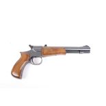 Ⓕ (S1) .50 Ardesa In-Line percussion target pistol, 10 ins round barrel with raised blade and