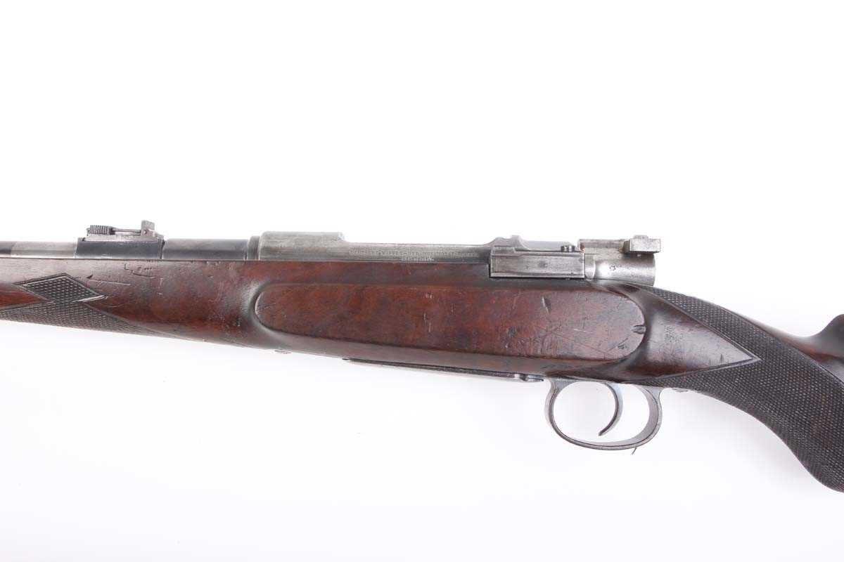 Ⓕ (S1) 7 x 57mm DWM Mauser bolt action sporting rifle, 27½ ins three-stage barrel (CIP proof), blade - Image 7 of 9