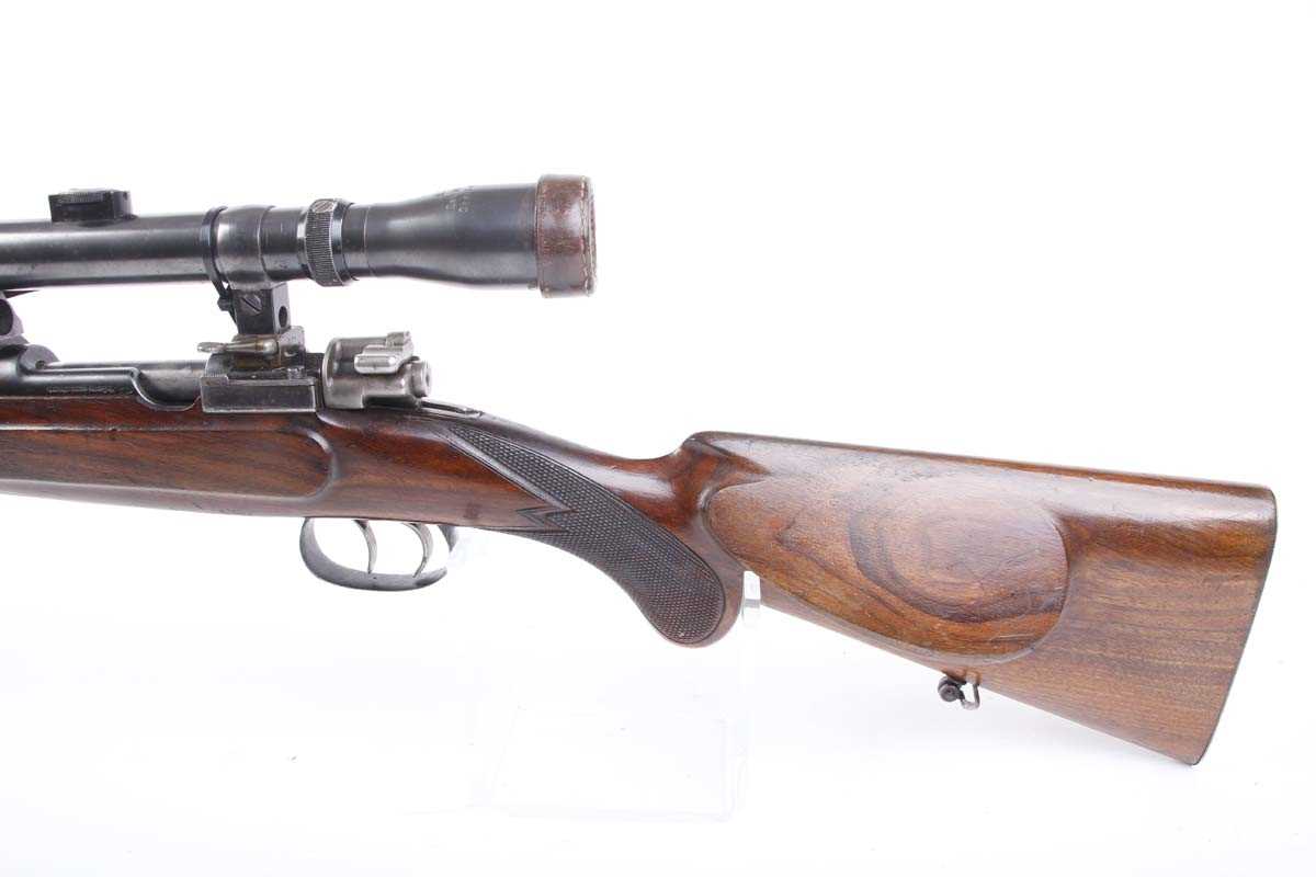 Ⓕ (S1) 8x57mm Mauser bolt action rifle, internal magazine, 25 ins sighted barrel, double set - Image 6 of 9