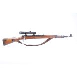 Ⓕ (S1) 7.62 x 51mm Columbian Mauser (FN) bolt action rifle, 24½ ins barrel, receiver mounted 1.5 x