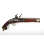 (S58) .650 East India Co. Flintlock Cavalry Pistol, 9 ins full stocked round barrel, English proof