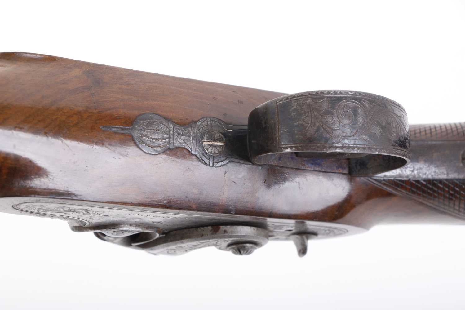 (S58) A cased pair of 18 bore percussion pistols by Hamburger & Co., each with a 7½ ins damascus - Image 11 of 21