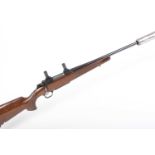 Ⓕ (S1) .243 Browning T-Bolt Medallion rifle, 22½ ins screwcut barrel with fitted over-barrel