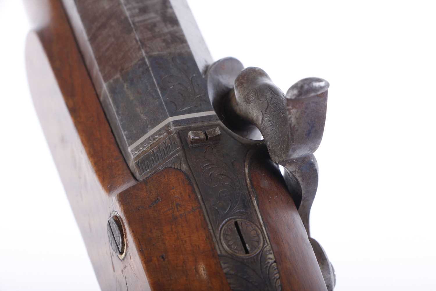 (S58) A cased pair of 18 bore percussion pistols by Hamburger & Co., each with a 7½ ins damascus - Image 15 of 21