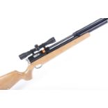 .177 SMK Artemis M22 PCP bolt-action air rifle, shrouded barrel, mounted 4x32 scope, Monte Carlo