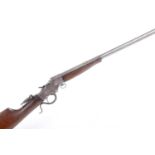 Ⓕ (S1) .22 Stevens falling block rifle, 20½ ins part octagonal barrel, adjustable folding bead