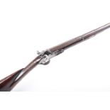 (S58) 13 bore Flintlock sporting gun by I Dakin, the 38 ins three-stage part octagonal damascus