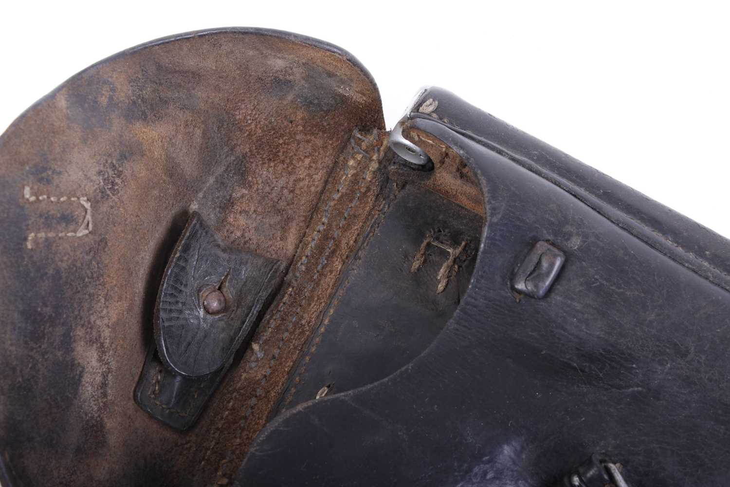 A 1938 Luger P08 leather holster marked '1938 WaA94 ' & 'Lederwarenwerk Curt Vogel Cottbus' and - Image 5 of 8