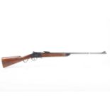 (S58) 8x60R Steyr 1885 Guedes falling block rifle, 31 ins part octagonal barrel with blade and