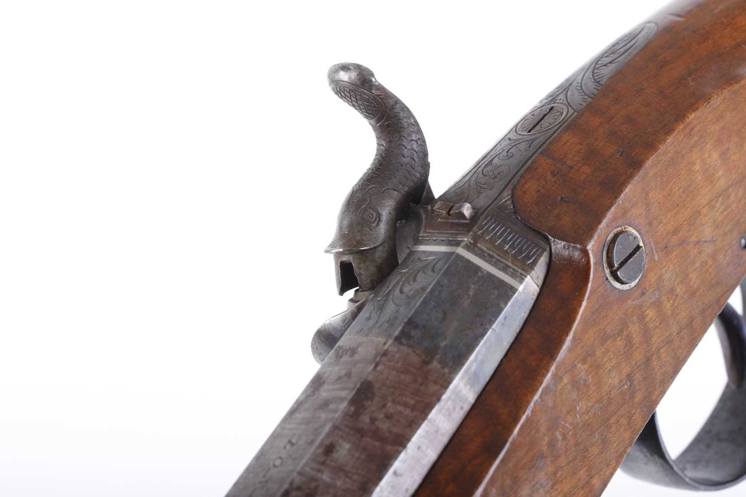 (S58) A cased pair of 18 bore percussion pistols by Hamburger & Co., each with a 7½ ins damascus - Image 19 of 21