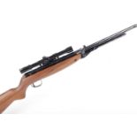 .22 Webley Mark 3 underlever air rifle, hooded blade and notch sights, tap-loading, with 4x20 ASI