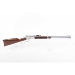 Ⓕ (S1) .357 (Mag) Rossi lever-action carbine, 19½ ins open sighted stainless steel barrel with