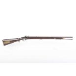 (S58) .650 Flintlock Baker Pattern rifle by Staudenmayer, 30 ins damascus barrel (7 groove