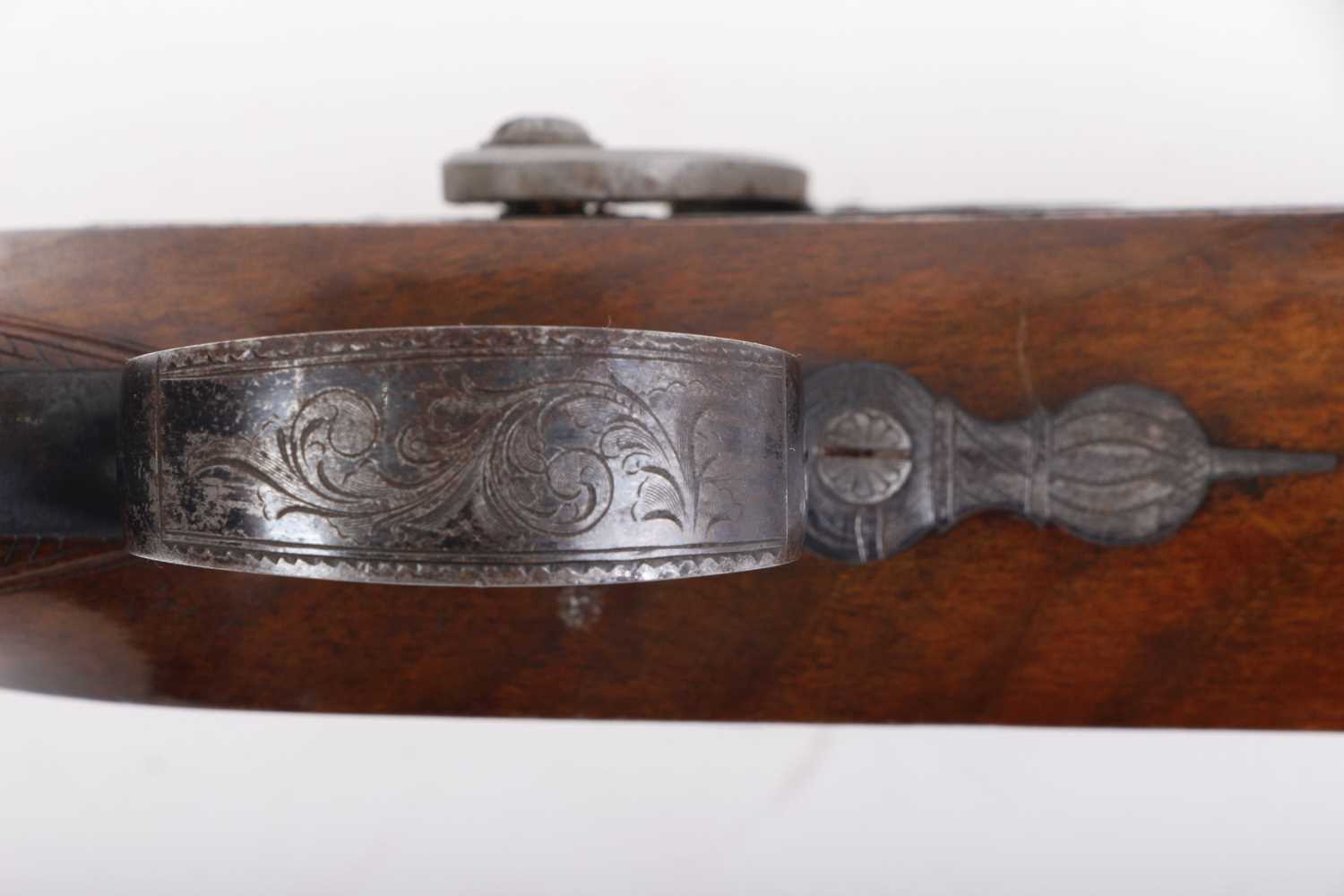 (S58) A cased pair of 18 bore percussion pistols by Hamburger & Co., each with a 7½ ins damascus - Image 16 of 21