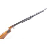 .22 BSA Standard underlever air rifle, original open sights, tap-loading, chequered panels with