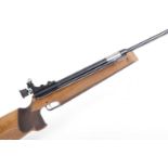 .177 Anschutz Match Mod. 250 sidelever target air rifle, fitted front and rear target sights, walnut