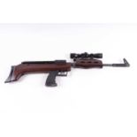 .177 Chinese sidelever air rifle, take-down pistol grip stock, with 4x32 SMK scope, cased with tin