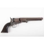 (S58) .36 Colt Navy Single Action Percussion revolver, 7½ ins octagonal barrel stamped Address Col