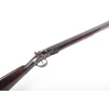 (S58) 14 bore Flintlock Single Sporting Gun, 31 ins two stage barrel, brass mounted tapered wooden