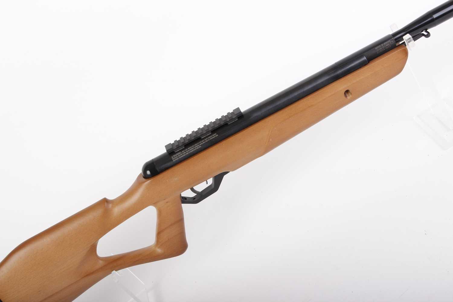 .22 Benjamin Trail break-barrel air rifle, tube mounted weaver scope rail, pistol grip stock with - Image 4 of 7