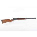 Ⓕ (S1) .22 Marlin Model 39D lever-action carbine, 20 ins barrel screw cut for moderator, open