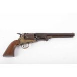 (S58) .36 H E Dimick Navy Percussion Revolver, 7½ ins two stage barrel with bead foresight and