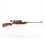 .22 Weihrauch HW80 break-barrel air rifle, tunnel front sight and adjustable rear sight, mounted 4 x