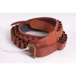 Two 12 bore leather cartridges belts